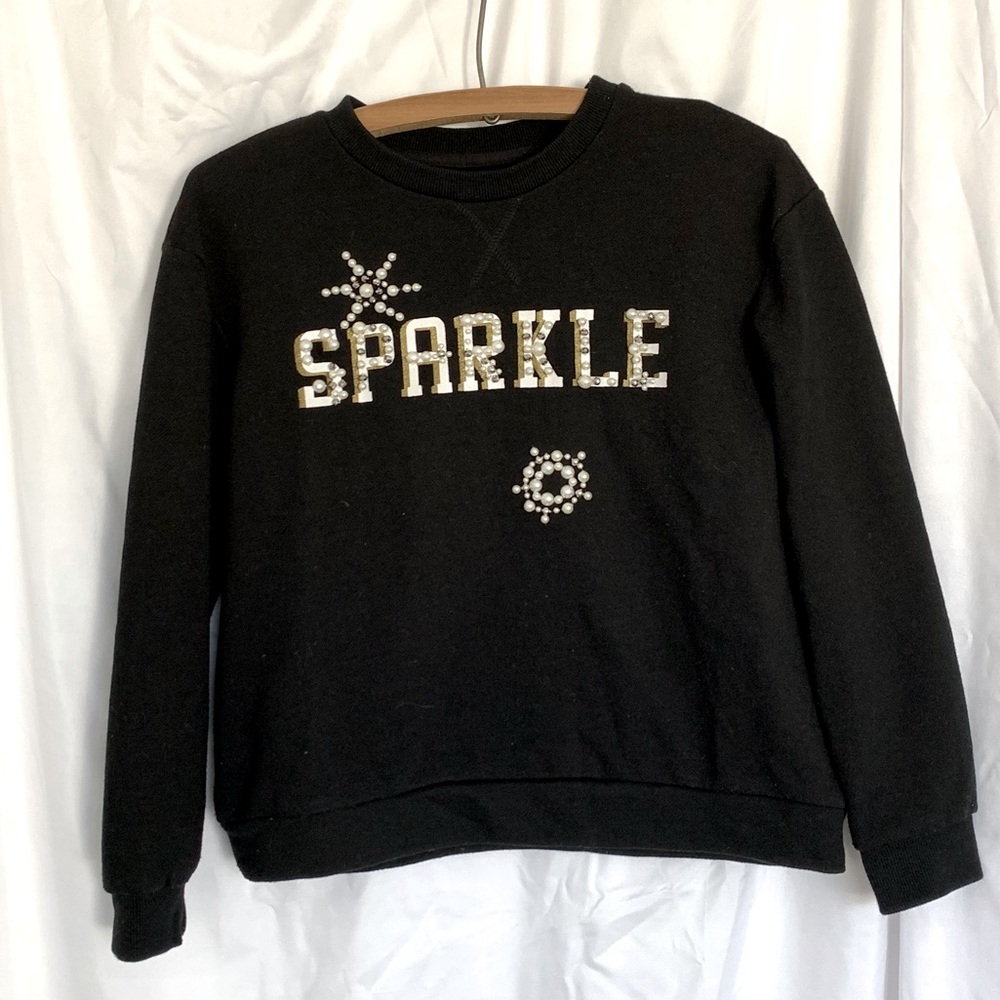"Sparkle" Pearl Beaded Sweatshirt